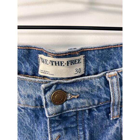 We the Free People Women's Denim Mid Waist Barrel Cropped Jeans Blue Size 30 - Picture 7 of 14